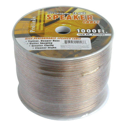 1000 feet High Performance 18 AWG Oxygen Free Polarized Speaker Wire A181000S