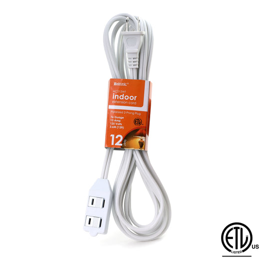 12ft Indoor Extension Cord White AC212WT
