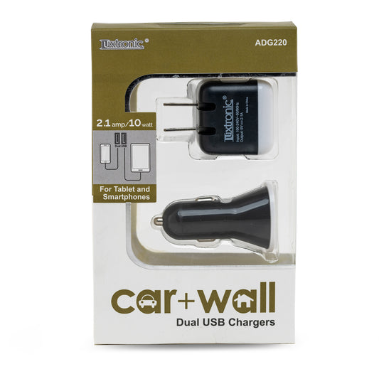 Car and Wall Dual USB Chargers ADG220
