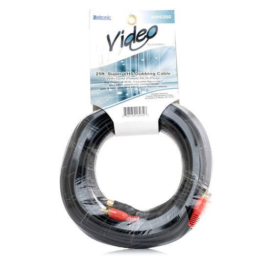25 ft. Super VHS Dubbing Cable with Gold Plated RCA Plugs