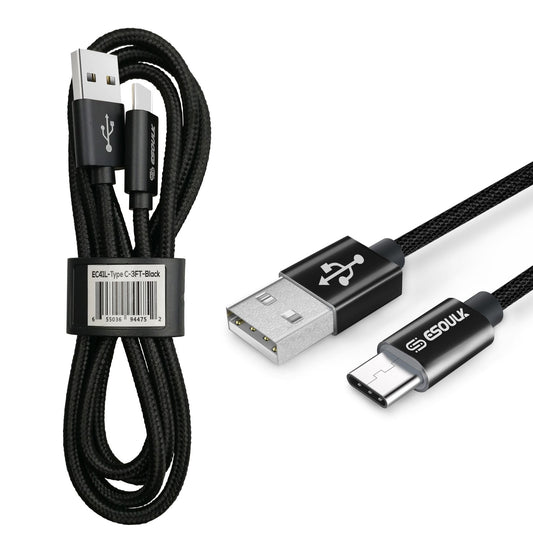 USB Cable 2Ah USB Charging + Data Sync Braided Cable - 3ft EC41L-TPC
