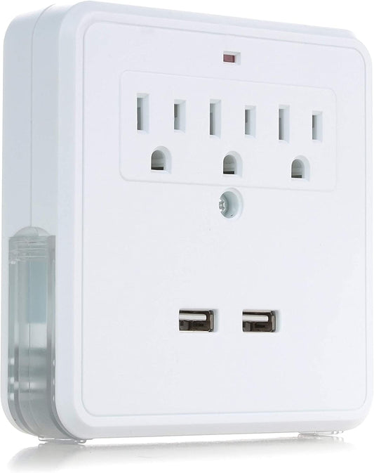 3-Outlet Surge Protector with 2 USB Ports PAG301AUB
