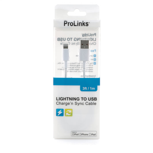 Lightning to USB Charge'n Sync Cable - 3ft PL508