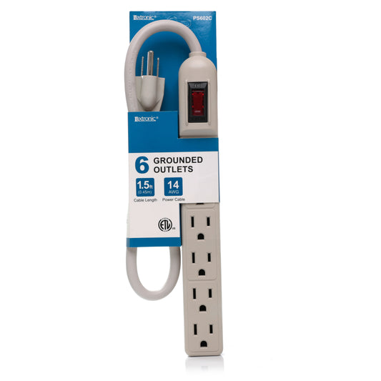 1.5ft 6 Outlet Power Strip PS602C