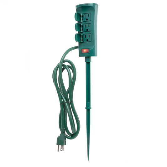 3 Outlet Power Strip with Lawn Spike PS606DST