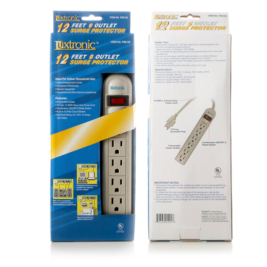6-Outlet Surge Protector - 12ft PS612S